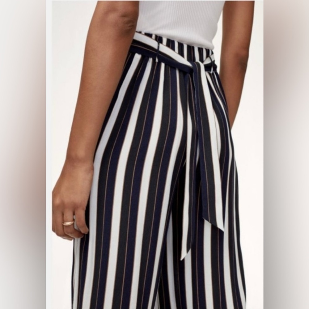 Wilfred Faun pants high - rise cropped flowy leg striped waist tie - Picture 12 of 12